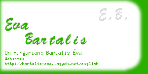 eva bartalis business card